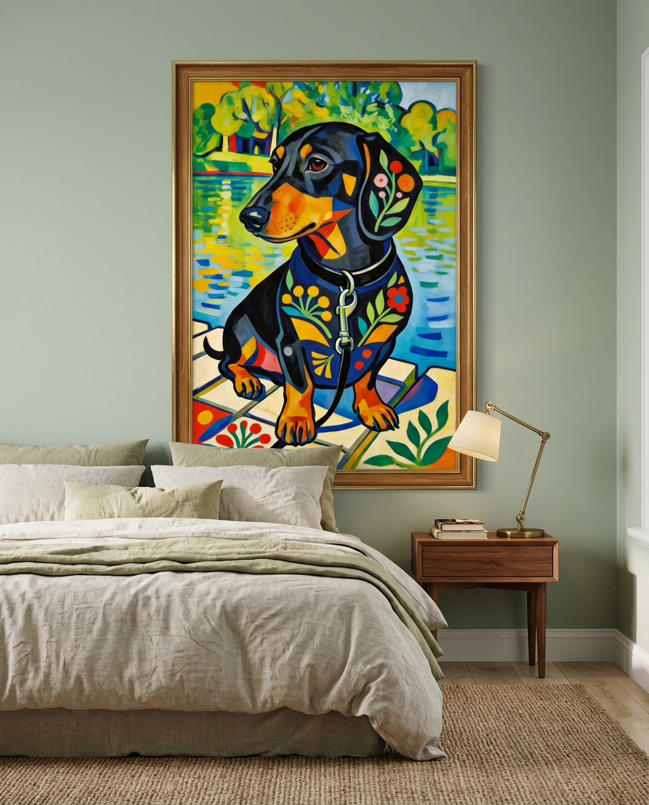 Portrait von Bruno an der Wand